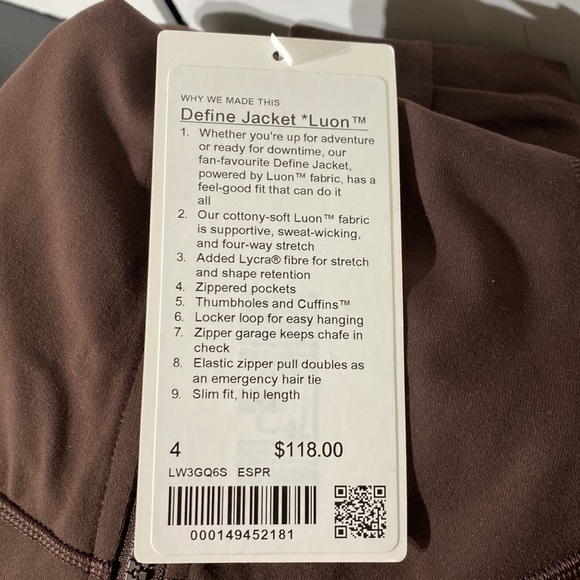 Lululemon Define Jacket Luon Espresso - Picture 5 of 9